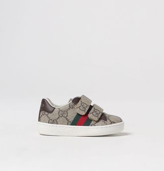 Gucci Sneakers basse da bambino in tessuto GG Supreme con chiusura a strappo