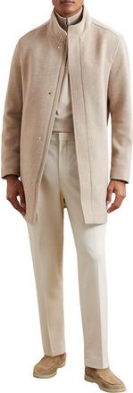 Reiss Fuel Wool Blend Coat in Oatmeal Brown at Nordstrom, Size Xx-Large