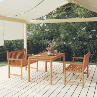 vidaXL Juego De Comedor Para Jard&iacute;n 3 Pzas Madera Maciza De Teca Vidaxl
