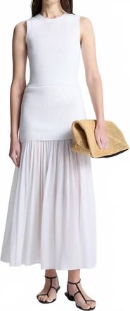 A.L.C. Hayden Knit Chiffon Skirt In Pearl