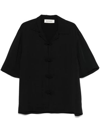 Róhe appliqué-detail shirt - Black