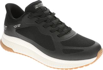 Skechers Mens Hands Free Slip-ins Bob Squad Chaos 4 Sneaker, Black, 9.5 UK Wide