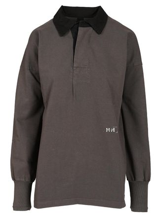 Maison Margiela Cotton Piqué Polo Shirt Grey-Donna
