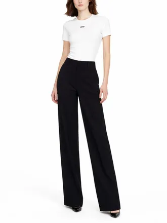 Off-white Logo-Embroidered Cotton T-Shirt - White