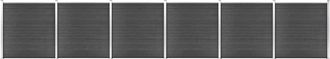 vidaXL Vidaxl - Juego De Paneles De Valla Wpc Negro 1045x186 Cm