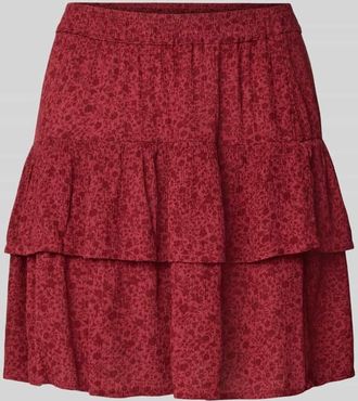 Only Ausgestellter Mini-Rock aus reiner Viskose Modell 30 BERYL in Kirsche Melange, Größe XS