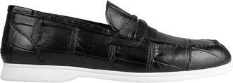 Kiton Schoenen, Heren, Zwart, 44 EU, Leer, Crocodile Leather Loafers
