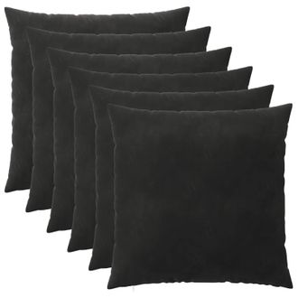 vidaXL Funda De Almohada 6 Pcs Heerlen Negro 55 X 55 Cm Terciopelo Vidaxl