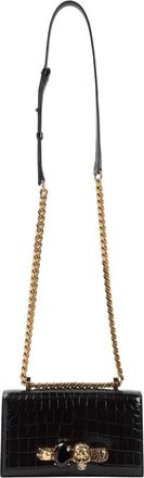 Alexander McQueen Black Jewelled Mini Crossbody Bag