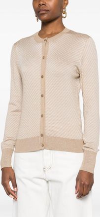 Fendi Womens Ff Wool Cardigan - Nude - Size EU 38 (Womens)