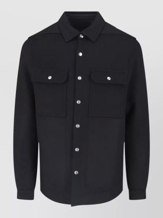Rick Owens long sleeve coat chest pockets collar