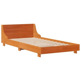 Berkfield Home Modern Bed Frame without Mattress Wax Brown 90x200 cm Solid Wood Pine