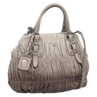 Prada Pre-owned Vintage Hand Bag - Dames - Vintage Handtas - Grijs - ONE Size - Leer - Vintage