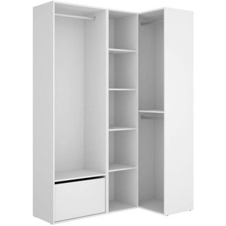 Dmora Dmora - Gran Armario Cadria, Muebles De Dormitorio, Vestidor, Armario De Ropa, 145x85 H205 Cm, Blanco Y Roble