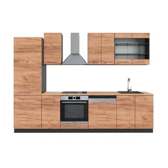 Vicco Mueble De Cocina Fame-line, Oro Power Roble/antracita, 300 Cm, Et Roble