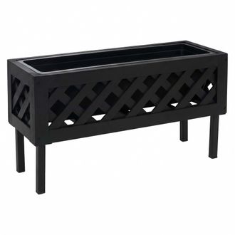Hhg [nunca Usado] Jardinera Hhg-474, Maceta Para Flores Y Plantas, Para Interior Y Exterior, De Madera De Acacia Con Certificaci&oacute;n Mvg, 35 X 64 X 24 Cm, N