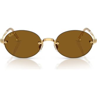 Ray-Ban x A$AP Rocky 54mm Polarized Oval Sunglasses in Arista /Dark Brown Polar at Nordstrom