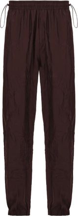 Ferragamo Pantaloni sportivi con effetto stropicciato - Marrone