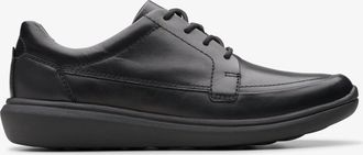 Clarks Mens Watchet Lace Black Leather Shoes - Size 10.5 Wide Fit (UK Shoe)