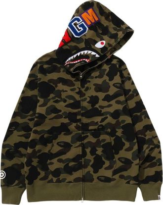 A Bathing Ape 1St Camo Shark Full Zip Hoodie Green 1M80-115-012-GRN