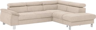 Cotta Ecksofa »Komaris L-Form, B: 249 cm« mit Kopfteilverstellung, optional Bettfunktion, Bettkasten & Licht