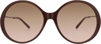 Chloé 58mm Round Sunglasses in Brown Brown Brown at Nordstrom Rack