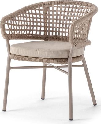 LLR Collection Outdoor Design Stuhl Atol mit Armlehnen - Taupe/Champagne