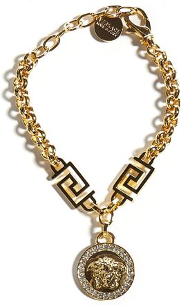 Versace La Medusa Greca Bracelet With Crystals