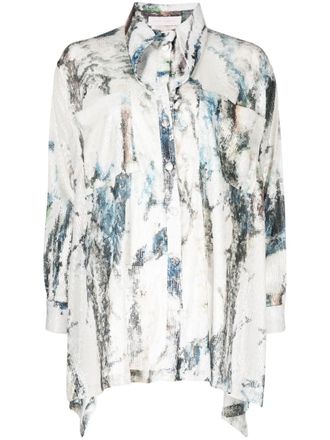 Saiid Kobeisy Gonna asimmetrica con paillettes - Blu