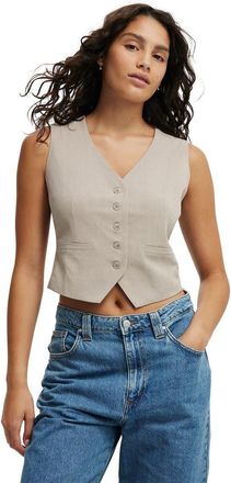 Cotton On Womens Luis Suiting Vest in Taupe Marle at Nordstrom, Size 0