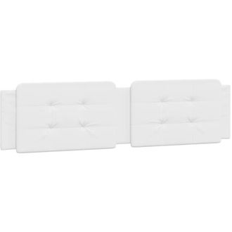 vidaXL Cabecero De Cama Acolchado Cuero Sint&eacute;tico Blanco 200 Cm Vidaxl