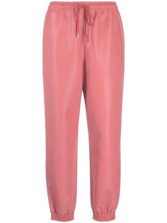 Stella McCartney faux-leather tapered trousers - women - Polyurethane/Viscose - 44 - Pink