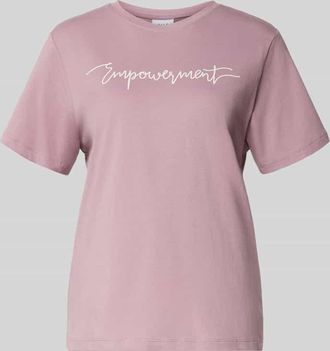 Vila T-Shirt mit Rundhalsausschnitt Modell SYBIL EMPOWERMENT in Mauve, Größe XS