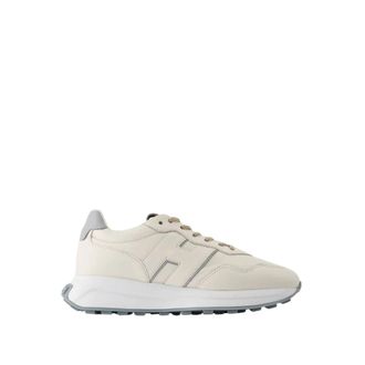 Hogan Sneakers, female, White, Size: 10 US White Leather Sneakers with Top Laces