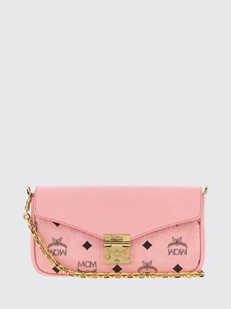 MCM Mini Shoulder Bag in Coated Cotton with Chain Handle
