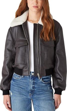 Blank NYC Bomber Jacket Womens Jacket Grey : XS, Polyester/Polyurethane/Rayon