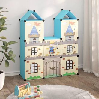 vidaXL Vidaxl - Scaffale Portaoggetti per Bambini con 8 Cubi Blu in pp
