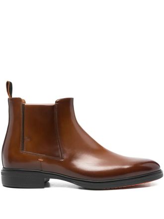 Santoni leather chelsea boots - Brown