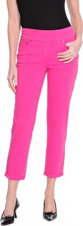 Multiples Fringe Hem Pull On Pant In Candy Pink