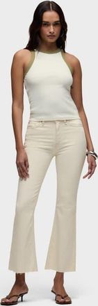 Hudson Barbara Flap Pocket Bootcut Crop in Ecru at Nordstrom, Size 29 X 27