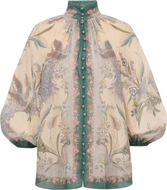 Zimmermann Indra Billow Blouse - Dames - Overhemden - Veelkleurig - M - Katoen - Overhemden
