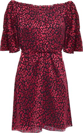 Saint Laurent Red Bardot Silk Mini Dress Size L