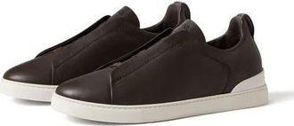 Ermenegildo Zegna Triple Stitch SECONDSKIN Sneaker in Dark Brown at Nordstrom, Size 10.5Us