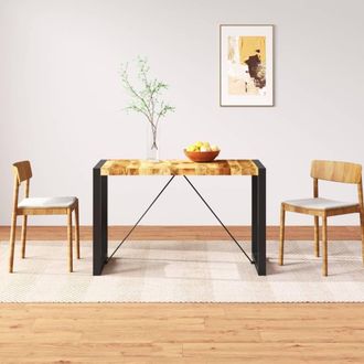 Berkfield Home Dining Table Solid Rough Mango Wood 120 cm in Brown