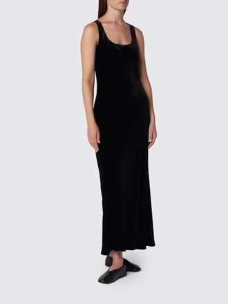 R&oacute;he Abito lungo slim fit in velluto con spalle scoperte