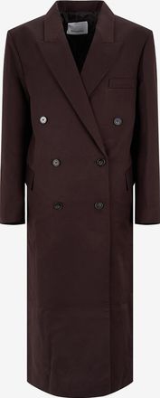 Frankie Shop Doppelreihiger langer Mantel aus Serge Jane