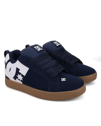 DC Sneaker DC SHOES Court Graffik, Herren, Gr. 12,5(46,5), blau (navy, gum), 57.05% Leder, 28.2% Synthetikmaterial, 13.87% Polyester, 0.88% Textil, Schuh