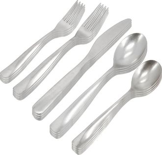 Gibson Home Hulton 20 Piece Stainless Steel Flatware Set in Metallic Silver at Nordstrom