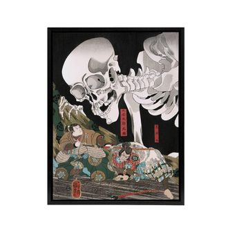 Artery8 Mitsukuni Defying the Skeleton Specter Kuniyoshi Framed Canvas Art | Size: W24 x H32