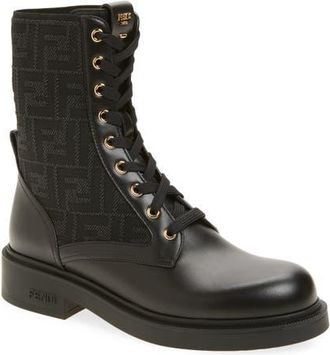 Fendi Filo Lace-Up Boot in Black at Nordstrom, Size 10.5Us